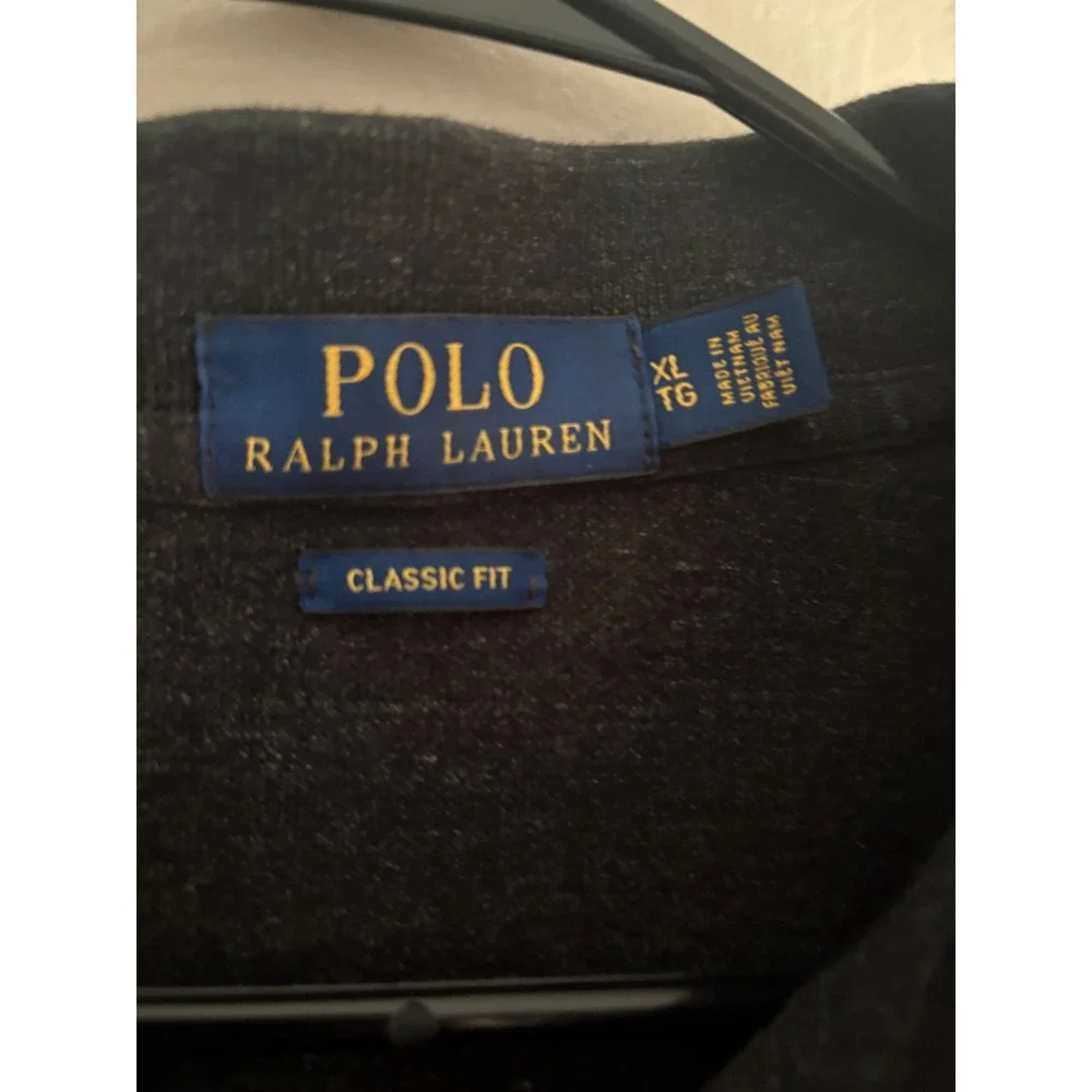 Polo Ralph Lauren Mens Classic Fit Polo Shirt Charcoal Heather Grey XL Short Slv